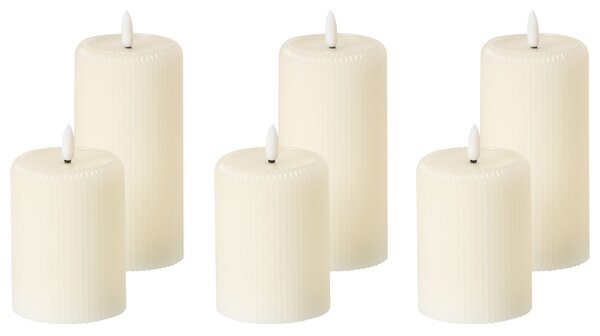 Hatdarabos LED gyertya NOISETTE 10/16 cm Törtfehér