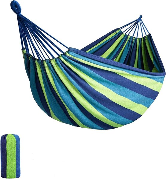 Pepita kétszemélyes Függőágy 160x220cm 300 kg teherbírás - kék-zöld