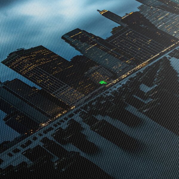 Kép - Kilátás a New York-i felhőkarcolókra (órával) (90x30 cm)
