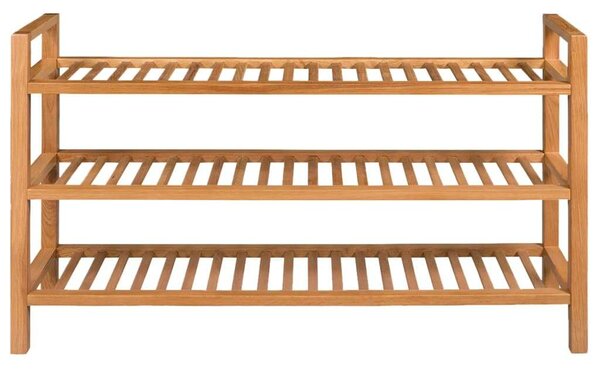 Tömör Tölgyfa Cipőtartó - 3 Polcos - 100x27x60 cm