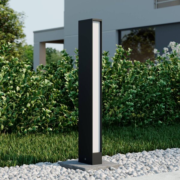 Lucande LED-es útvilágítás Lirka, 2-lámpás, szürke, fém, 60cm, Fekete, Alumínium, Modern