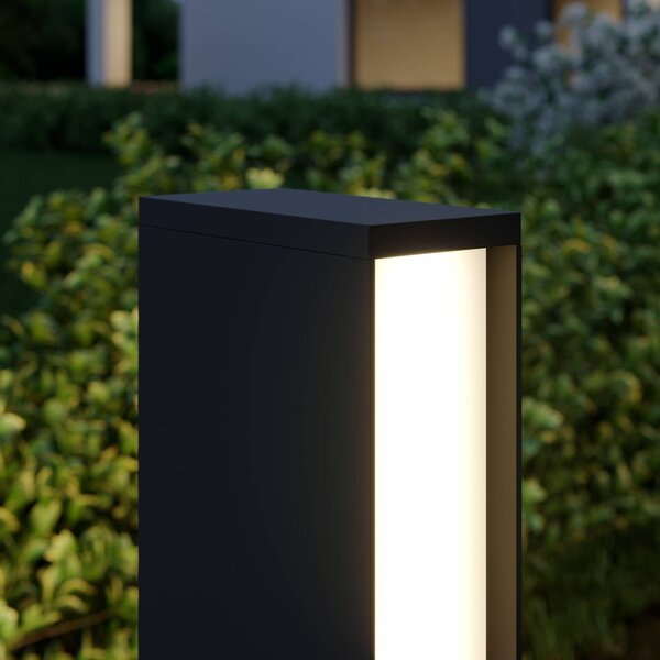 Lucande LED-es útvilágítás Lirka, 2-lámpás, szürke, fém, 60cm, Fekete, Alumínium, Modern