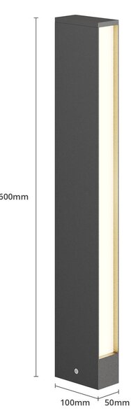 Lucande LED-es útvilágítás Lirka, 2-lámpás, szürke, fém, 60cm, Fekete, Alumínium, Modern