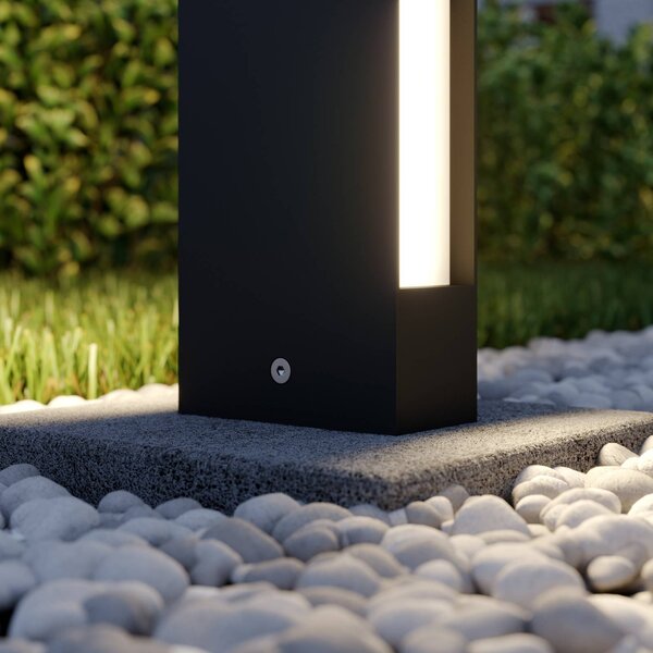 Lucande LED-es útvilágítás Lirka, 2-lámpás, szürke, fém, 60cm, Fekete, Alumínium, Modern
