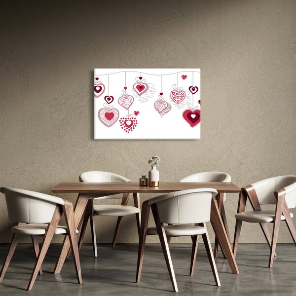 Festett szívek képe (90x60 cm)