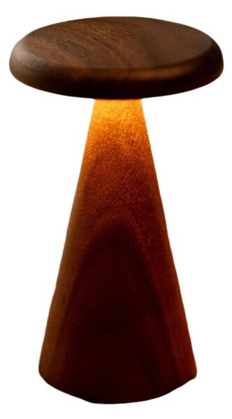 Sötét natúr színű LED asztali lámpa fa búrával (magasság 21 cm) Sylva – Gingko