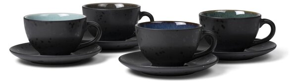 Fekete-sötétkék kerámia csésze szett 4 db-os 240 ml Gastro Black/Mix – Bitz