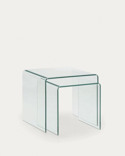 Üveg dohányzóasztal szett 2 db-os 50x50 cm Burano – Kave Home