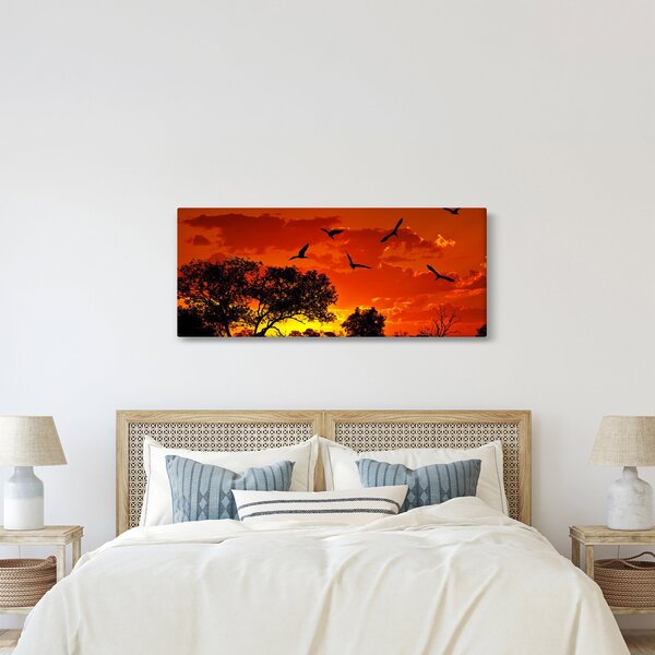 Madarak képe naplementekor (120x50 cm)