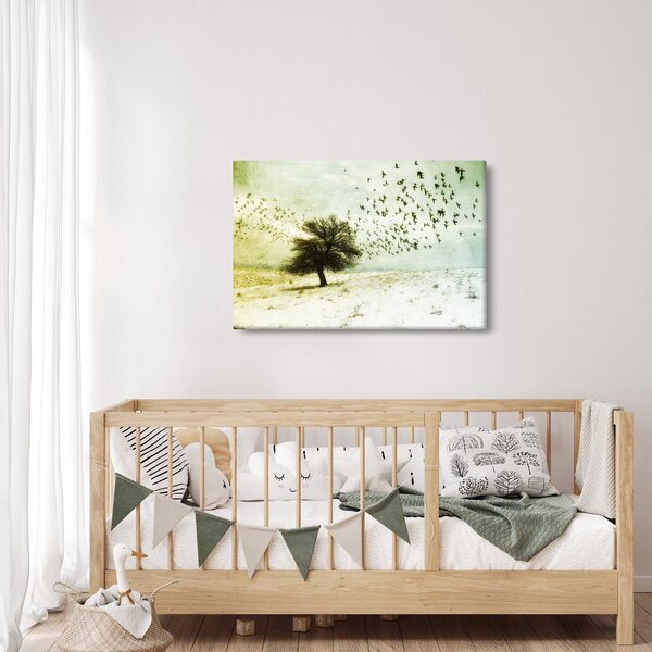Kép - Festett madárállomány (90x60 cm)