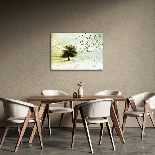 Kép - Festett madárállomány (70x50 cm)