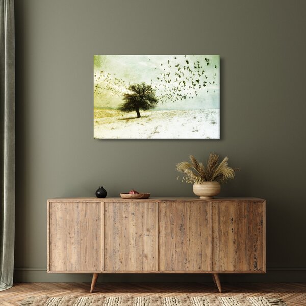 Kép - Festett madárállomány (90x60 cm)