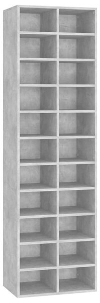 Praktikus Cipősszekrény - 22 Polc - Betonszürke - 54x34x183 cm