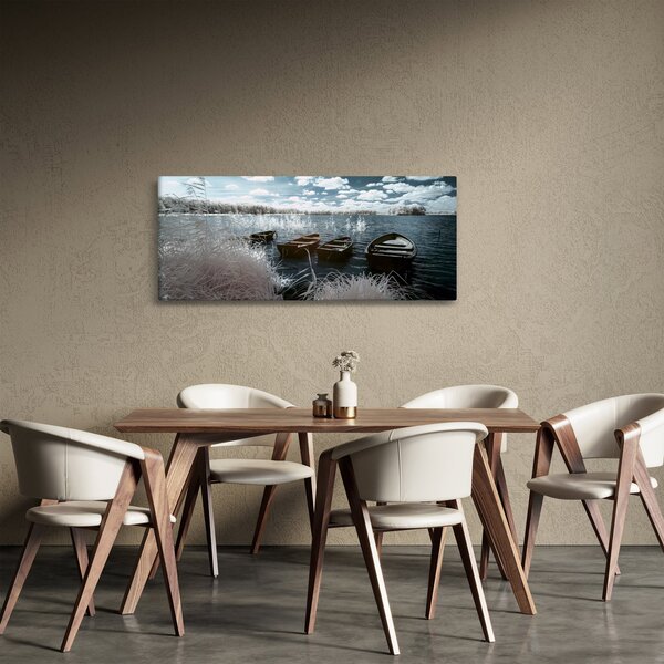 Kép - Fa csónak a tón (120x50 cm)