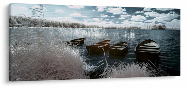Kép - Fa csónak a tón (120x50 cm)