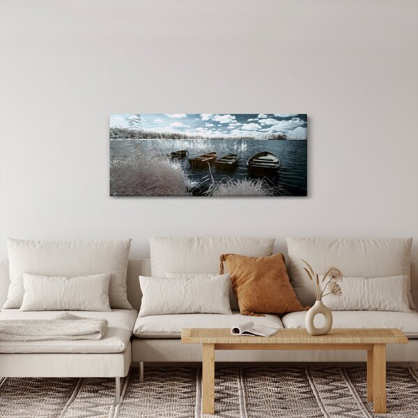 Kép - Fa csónak a tón (120x50 cm)