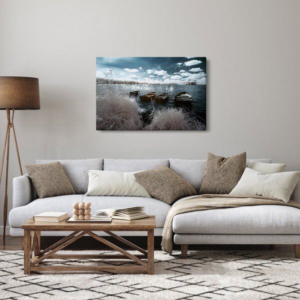 Kép - Fa csónak a tón (90x60 cm)