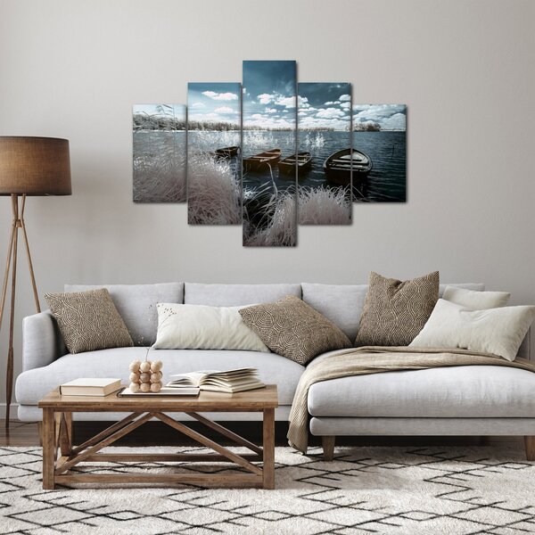 Kép - Fa csónak a tón (150x105 cm)