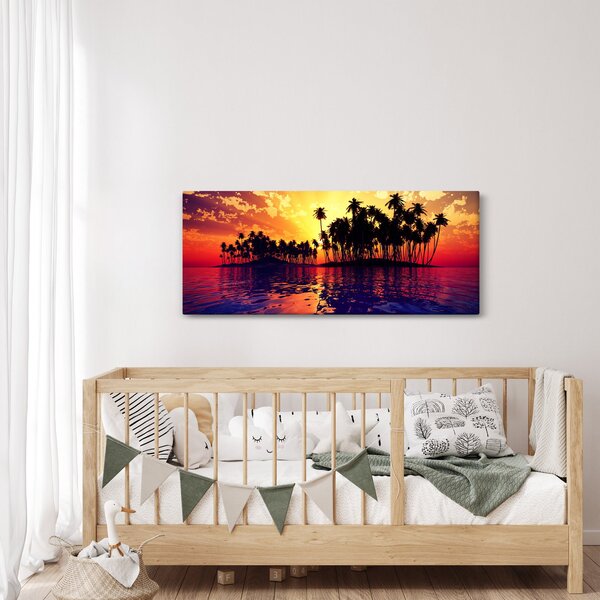 Egy sziget képe naplementekor (120x50 cm)