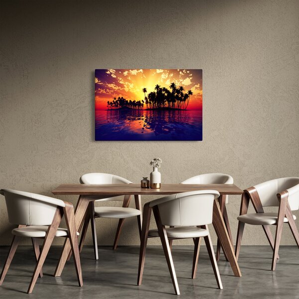 Egy sziget képe naplementekor (90x60 cm)