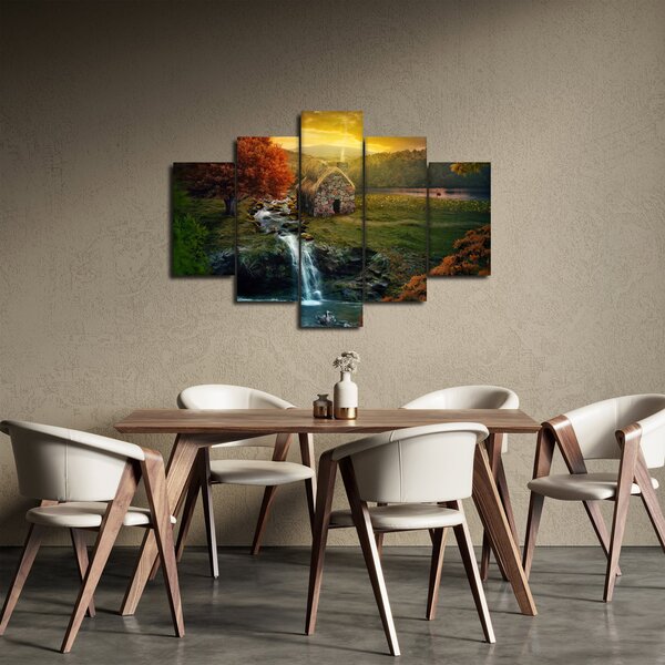 Egy ház képe egy mesebeli tájban (150x105 cm)