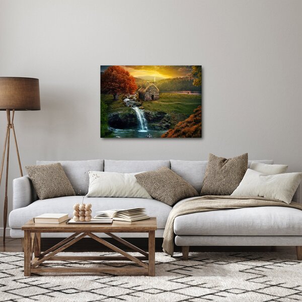 Egy ház képe egy mesebeli tájban (70x50 cm)
