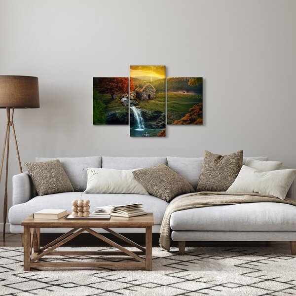 Egy ház képe egy mesebeli tájban (90x60 cm)