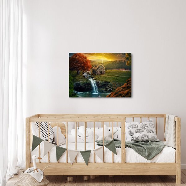 Egy ház képe egy mesebeli tájban (70x50 cm)
