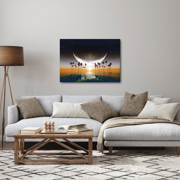 Kép - Hold a pálmafák felett (70x50 cm)