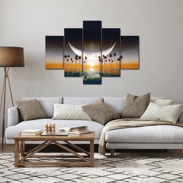 Kép - Hold a pálmafák felett (150x105 cm)