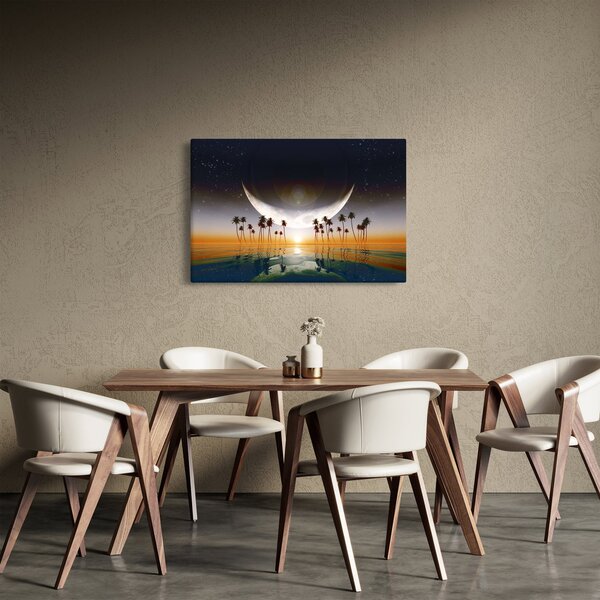 Kép - Hold a pálmafák felett (90x60 cm)