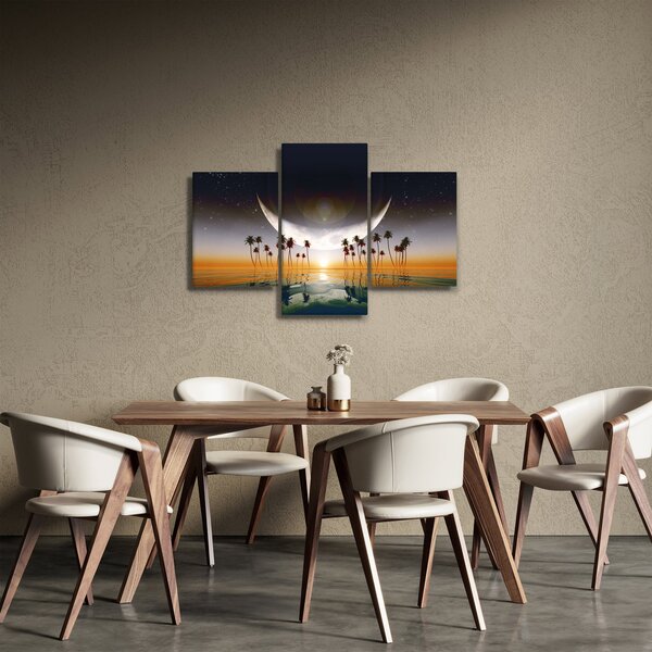 Kép - Hold a pálmafák felett (90x60 cm)