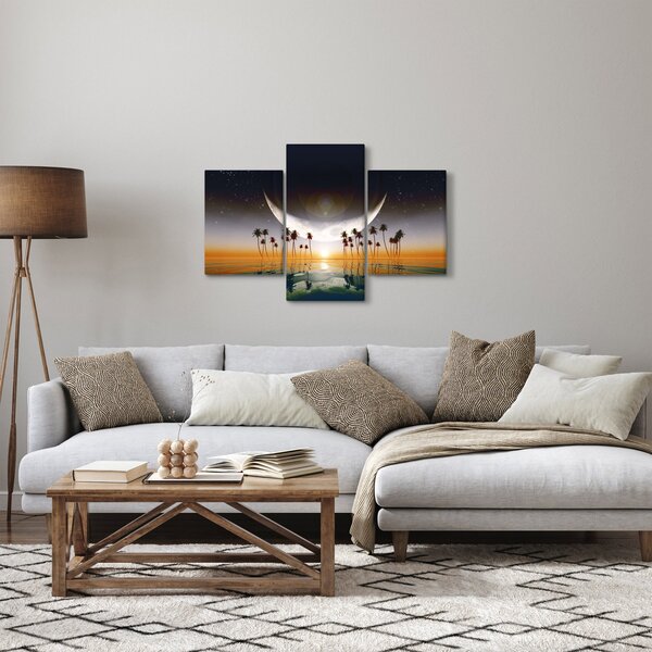 Kép - Hold a pálmafák felett (90x60 cm)