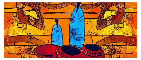 Kép - Ősi festészet (120x50 cm)