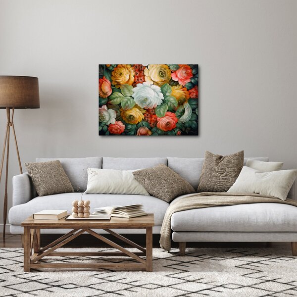 A festett virágcsokor képe (70x50 cm)