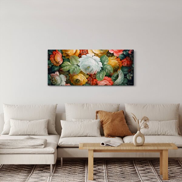 A festett virágcsokor képe (120x50 cm)