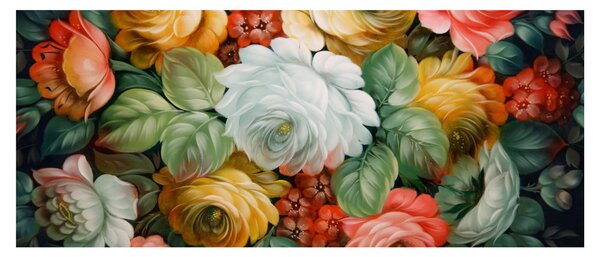 A festett virágcsokor képe (120x50 cm)
