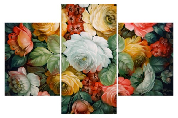 A festett virágcsokor képe (90x60 cm)