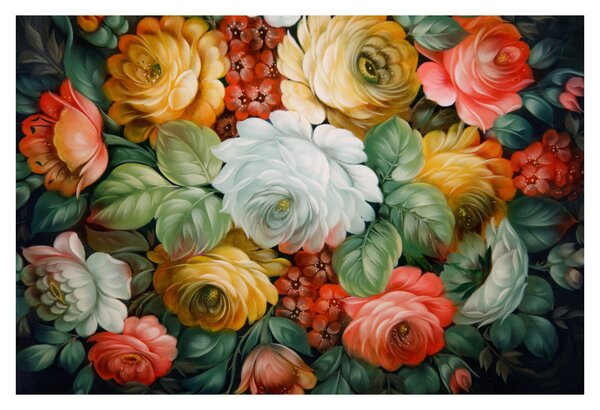A festett virágcsokor képe (90x60 cm)