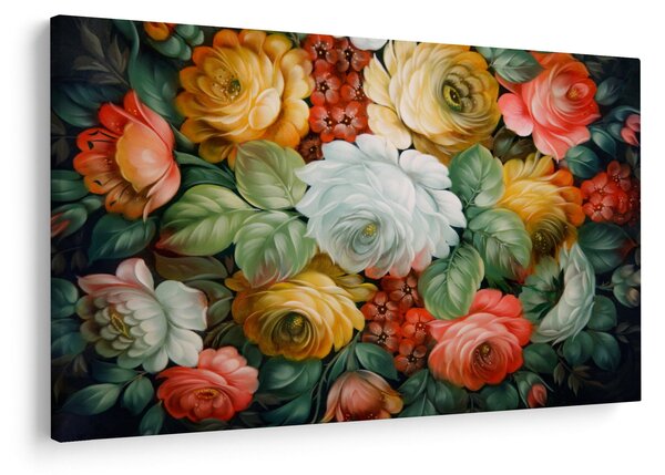 A festett virágcsokor képe (90x60 cm)
