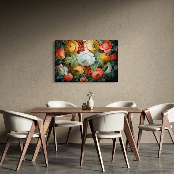 A festett virágcsokor képe (90x60 cm)