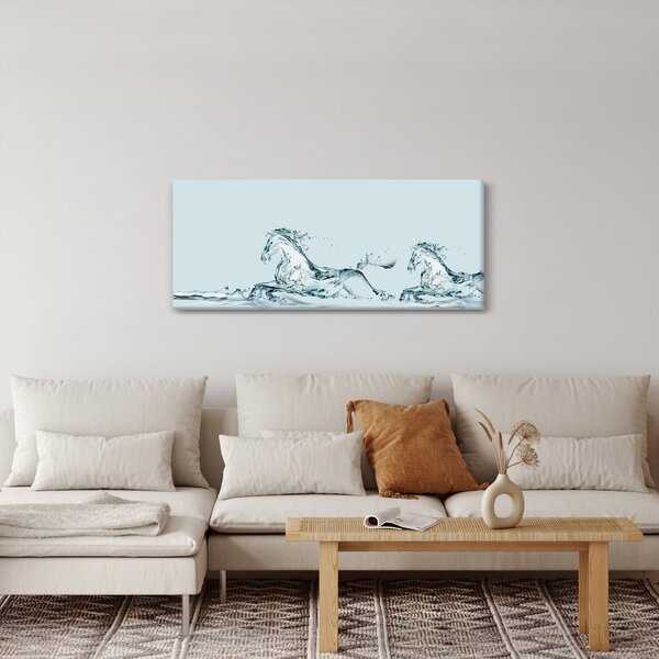 Kép - Vízcseppekből álló lovak (120x50 cm)