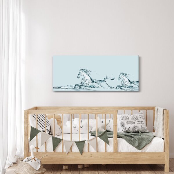 Kép - Vízcseppekből álló lovak (120x50 cm)