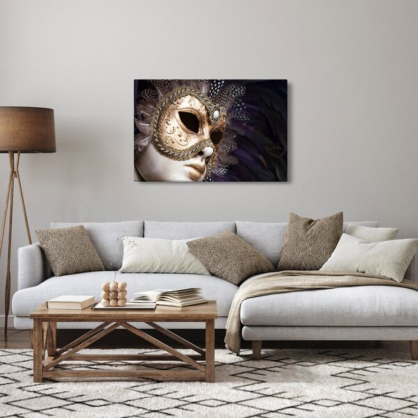 Egy maszkkal ellátott szobor képe (90x60 cm)