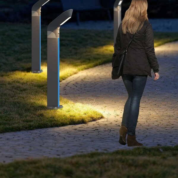 ACMHNC napelemes lámpa, alumínium, 80 cm, mozgásérzékelővel, IP65, 3 fényszín, E energiaosztály, fekete színű