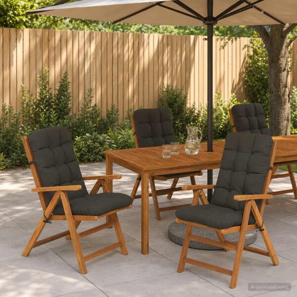 VidaXL 6 darabos magas háttámlás székpárna VIANEN 6 pcs Antracitszürke