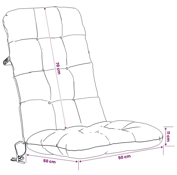 VidaXL 6 darabos magas háttámlás székpárna VIANEN 6 pcs Antracitszürke