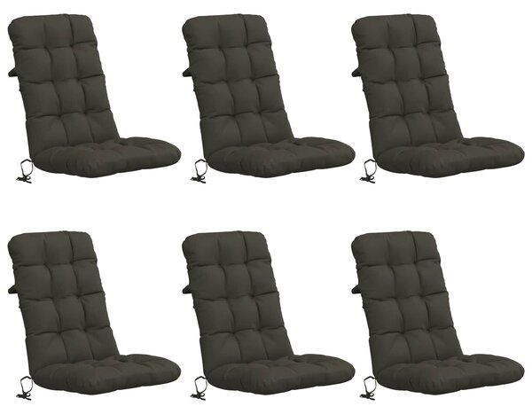 VidaXL 6 darabos magas háttámlás székpárna VIANEN 6 pcs Antracitszürke