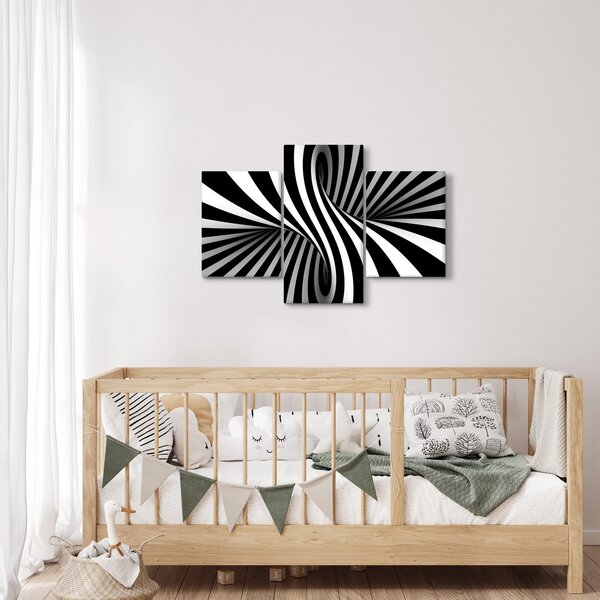 Absztrakt kép zebra csíkokkal (90x60 cm)