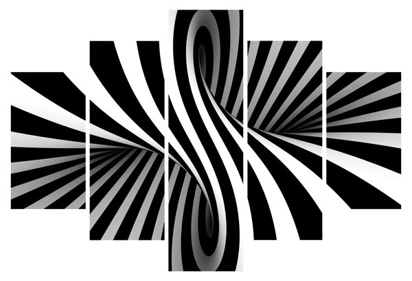 Absztrakt kép zebra csíkokkal (150x105 cm)